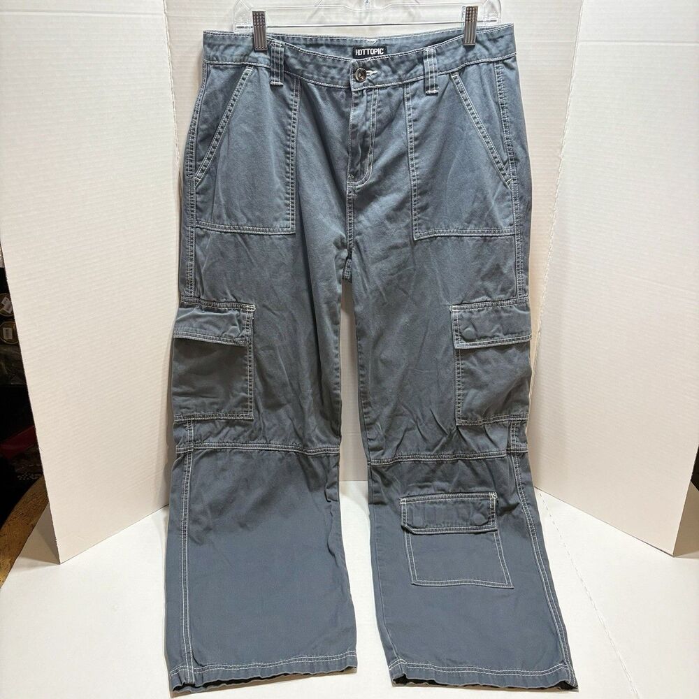 HOT TOPIC Womens Pants Sz 11 Hi Rise Carpenter Cargo Straight Punk Grunge